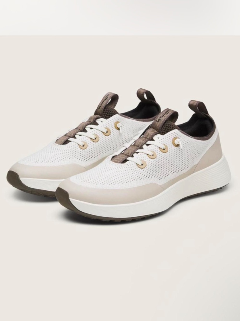 Allbirds Women’s White & Taupe Tree Runner Go Sneakers